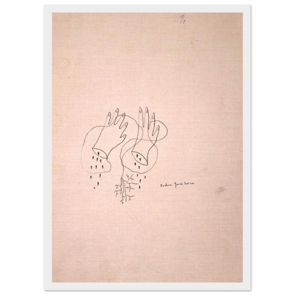 Dibujo original de Federico García Lorca: "Manos cortadas". Edición exclusiva Gira Lorquiana 2025. Arte simbólico, numerado y con certificado. Solo bajo demanda.