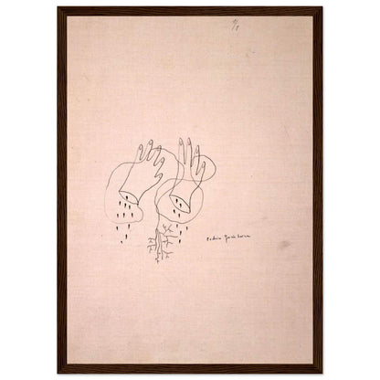 Dibujo original de Federico García Lorca: "Manos cortadas". Edición exclusiva Gira Lorquiana 2025. Arte simbólico, numerado y con certificado. Solo bajo demanda.