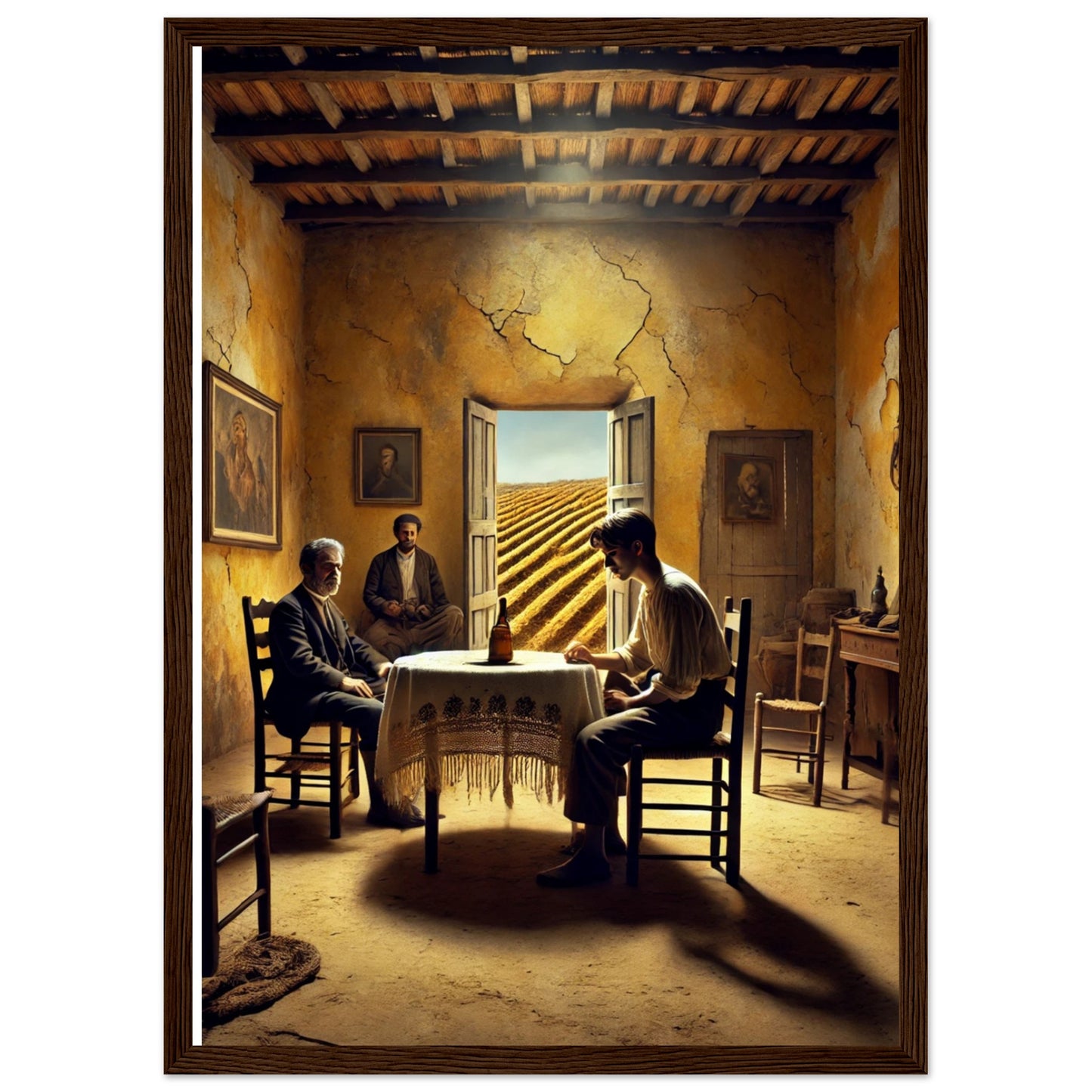 Ilustración artística del primer cuadro de Bodas de sangre, firmada por Fran J. Tapia Lobo. Edición limitada con certificado. Exclusiva Gira Lorquiana 2025.