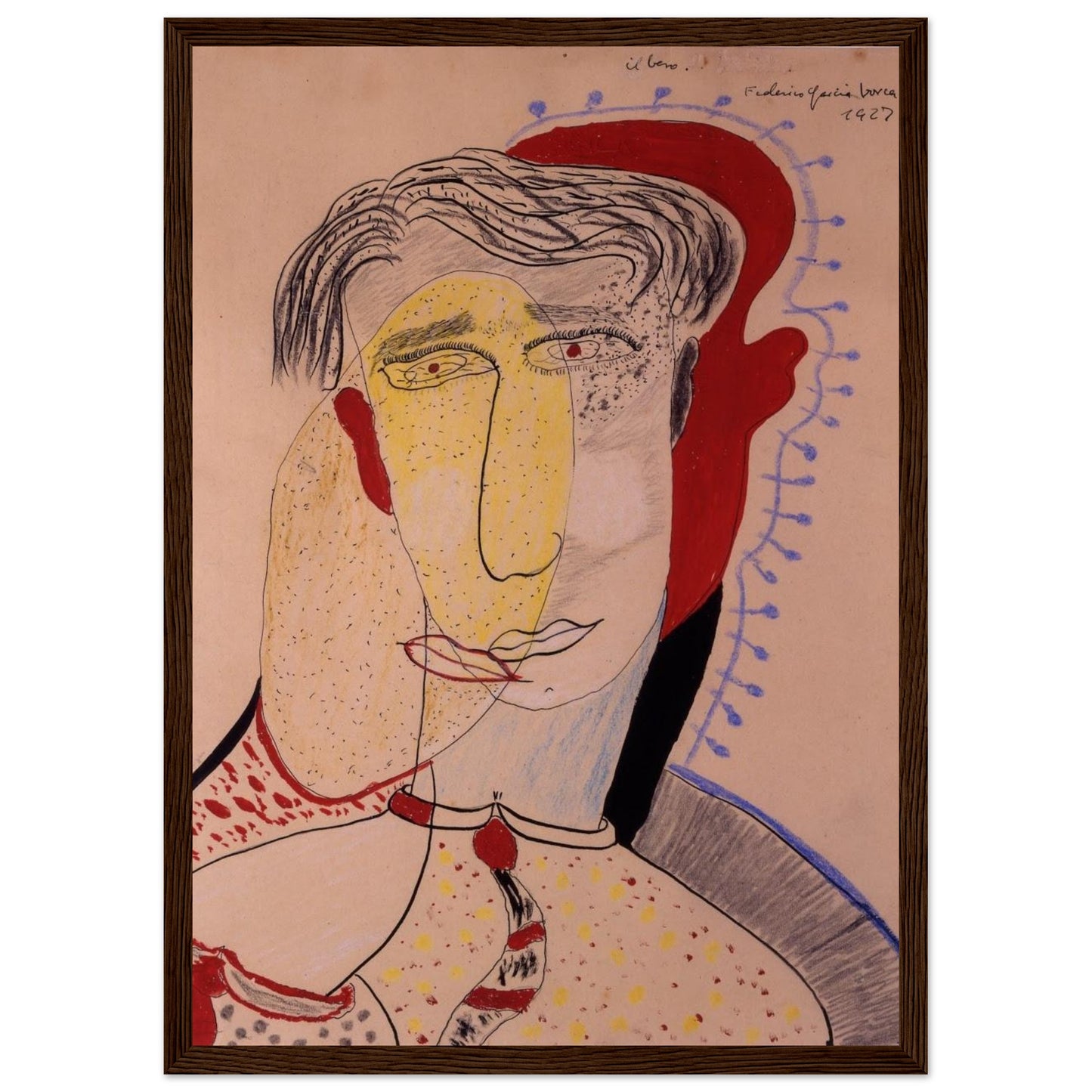 Dibujo original de Federico García Lorca: “El Beso”. Lámina A3 numerada, edición exclusiva de la Gira Lorquiana 2025. Arte íntimo con certificado.