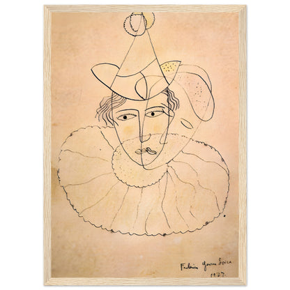 Obra original de Lorca: “Payaso de rostro desdoblado”, recuperada para la Gira Lorquiana 2025. Edición limitada enmarcada con certificado. Una joya literaria visual.