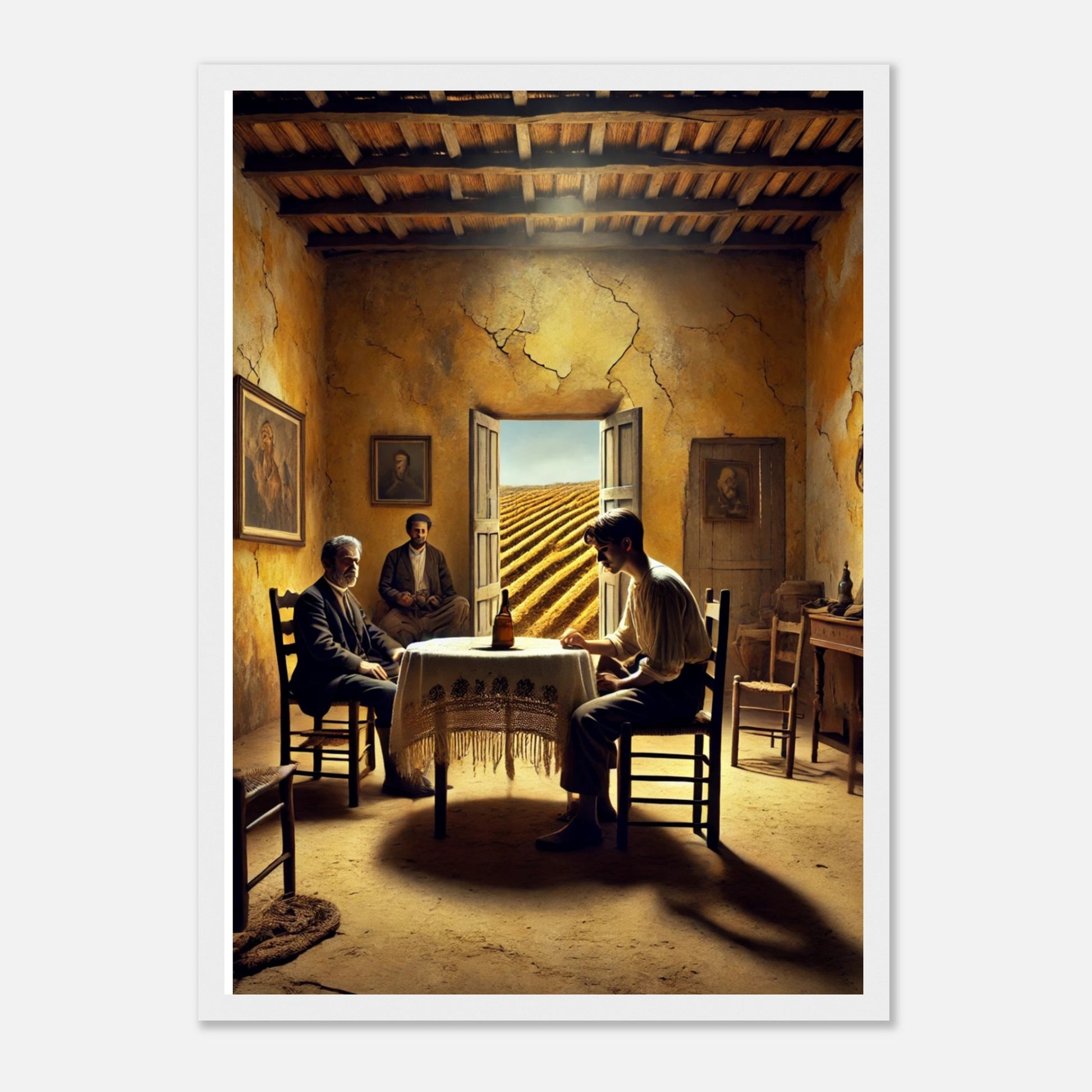 Ilustración artística del primer cuadro de Bodas de sangre, firmada por Fran J. Tapia Lobo. Edición limitada con certificado. Exclusiva Gira Lorquiana 2025.