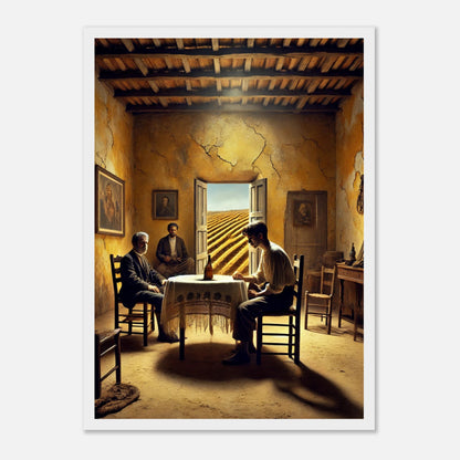 Lámina ilustrada de La casa de Bernarda Alba, escena inicial. Edición exclusiva A3, numerada y con certificado. Gira Lorquiana 2025 por Libros con Atenea.