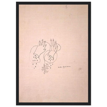 Dibujo original de Federico García Lorca: "Manos cortadas". Edición exclusiva Gira Lorquiana 2025. Arte simbólico, numerado y con certificado. Solo bajo demanda.