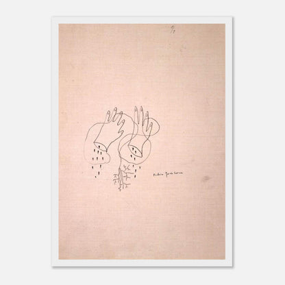 Dibujo original de Federico García Lorca: "Manos cortadas". Edición exclusiva Gira Lorquiana 2025. Arte simbólico, numerado y con certificado. Solo bajo demanda.