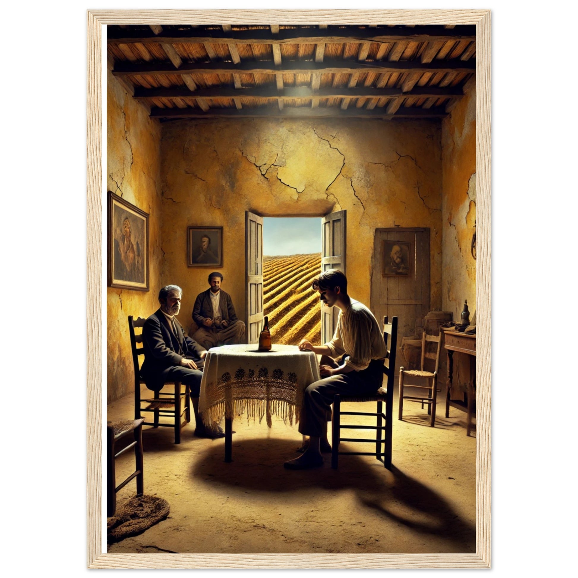 Ilustración artística del primer cuadro de Bodas de sangre, firmada por Fran J. Tapia Lobo. Edición limitada con certificado. Exclusiva Gira Lorquiana 2025.