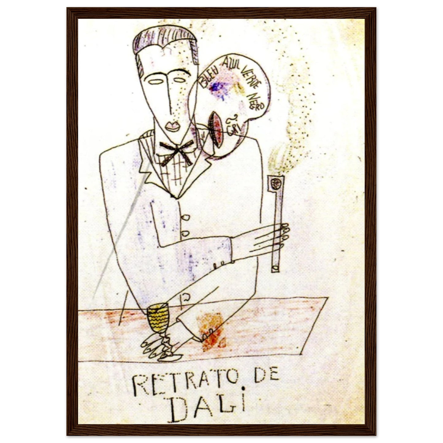 Obra original de Lorca dedicada a Dalí. Lámina artística A3, certificada y numerada. Edición exclusiva de la Gira Lorquiana 2025. Un trazo, un vínculo.