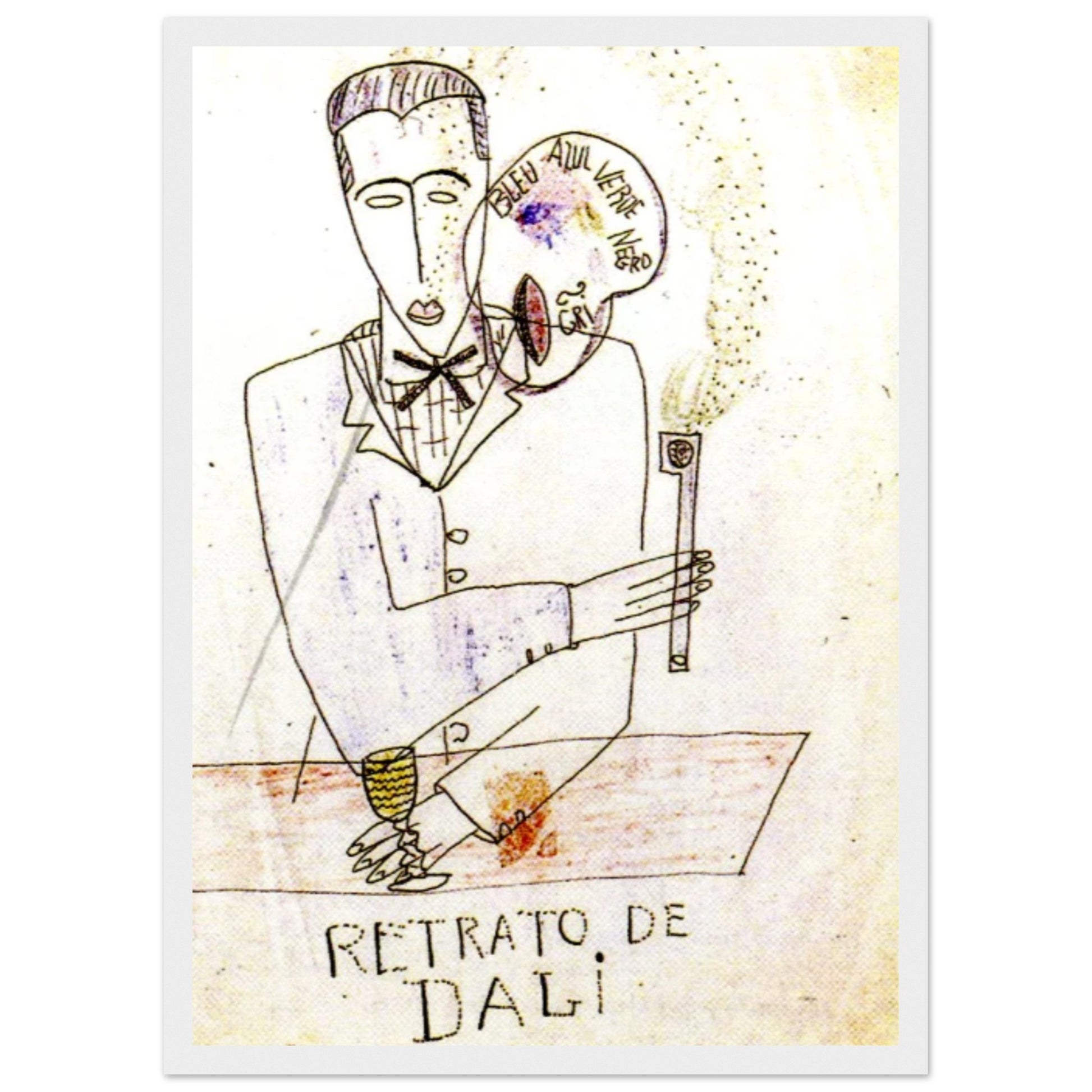 Obra original de Lorca dedicada a Dalí. Lámina artística A3, certificada y numerada. Edición exclusiva de la Gira Lorquiana 2025. Un trazo, un vínculo.